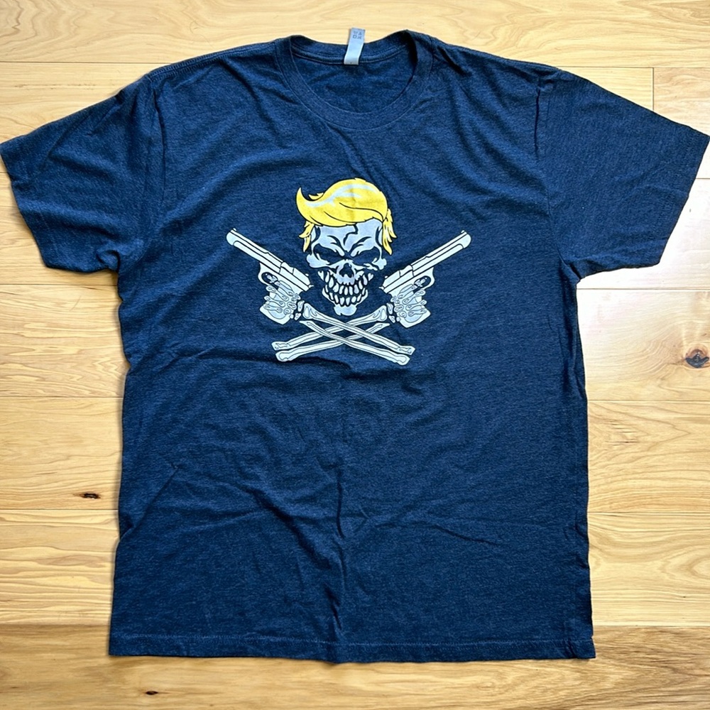 Next Level Apparel Trump Skull Blue T-Shirt | Size Large